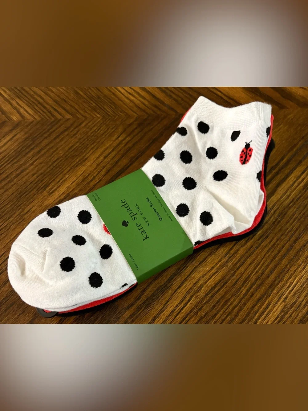 Three Pack of Kate Spade Quarter Socks - NEW